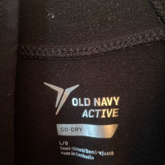 Old Navy black athletic hooded top. Size large - Picture 3 of 4